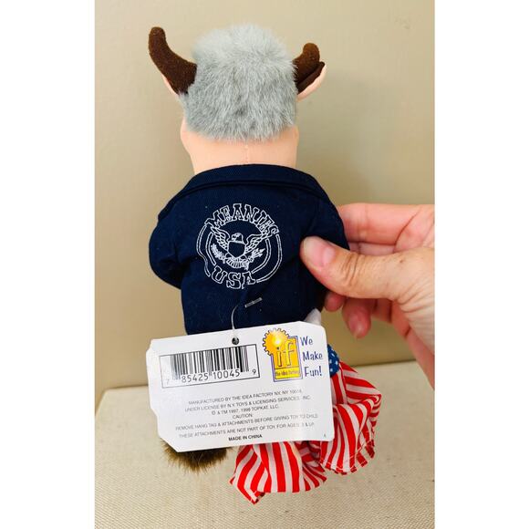 Idea Factory 1998 Infamous Meanies Bull Clinton Bean Bag Plush - Picture 3 of 8